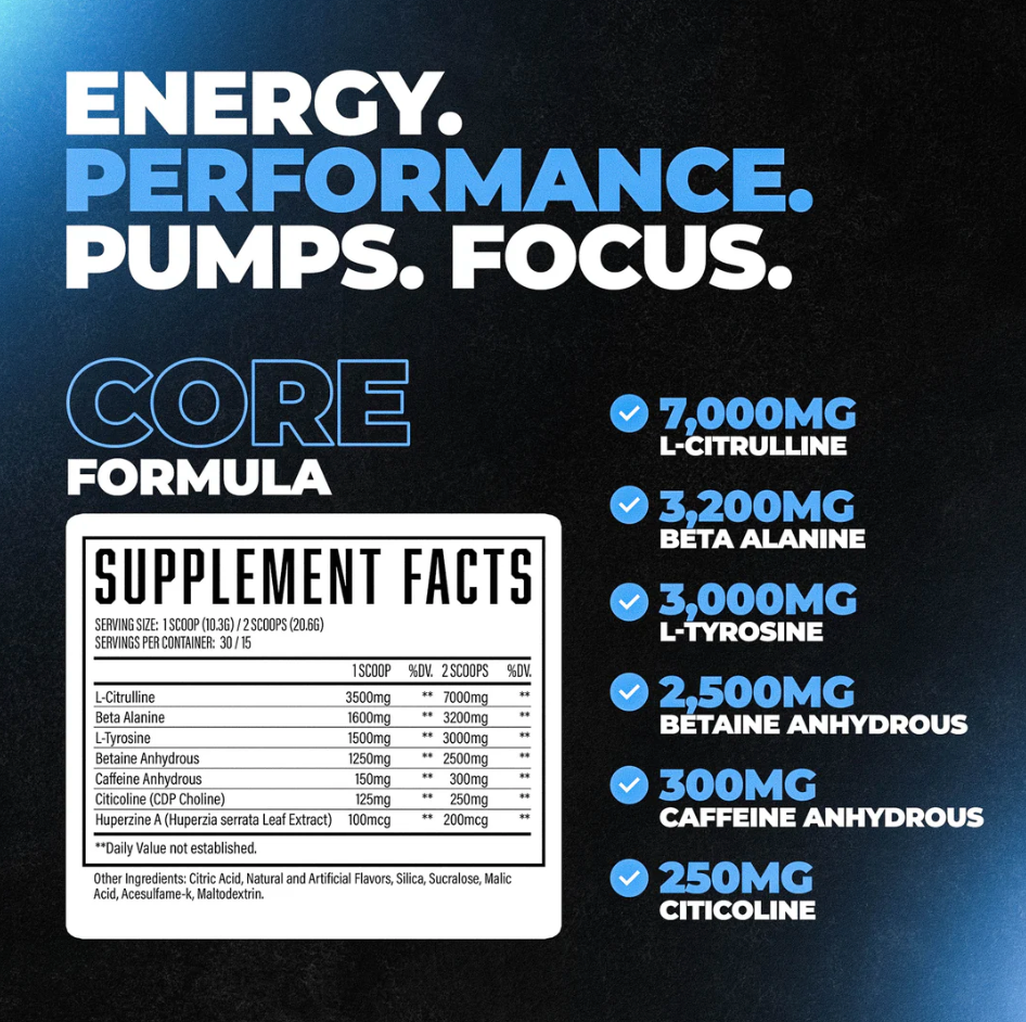 Huge Supplements- Wrecked Core-Blue Raspberry