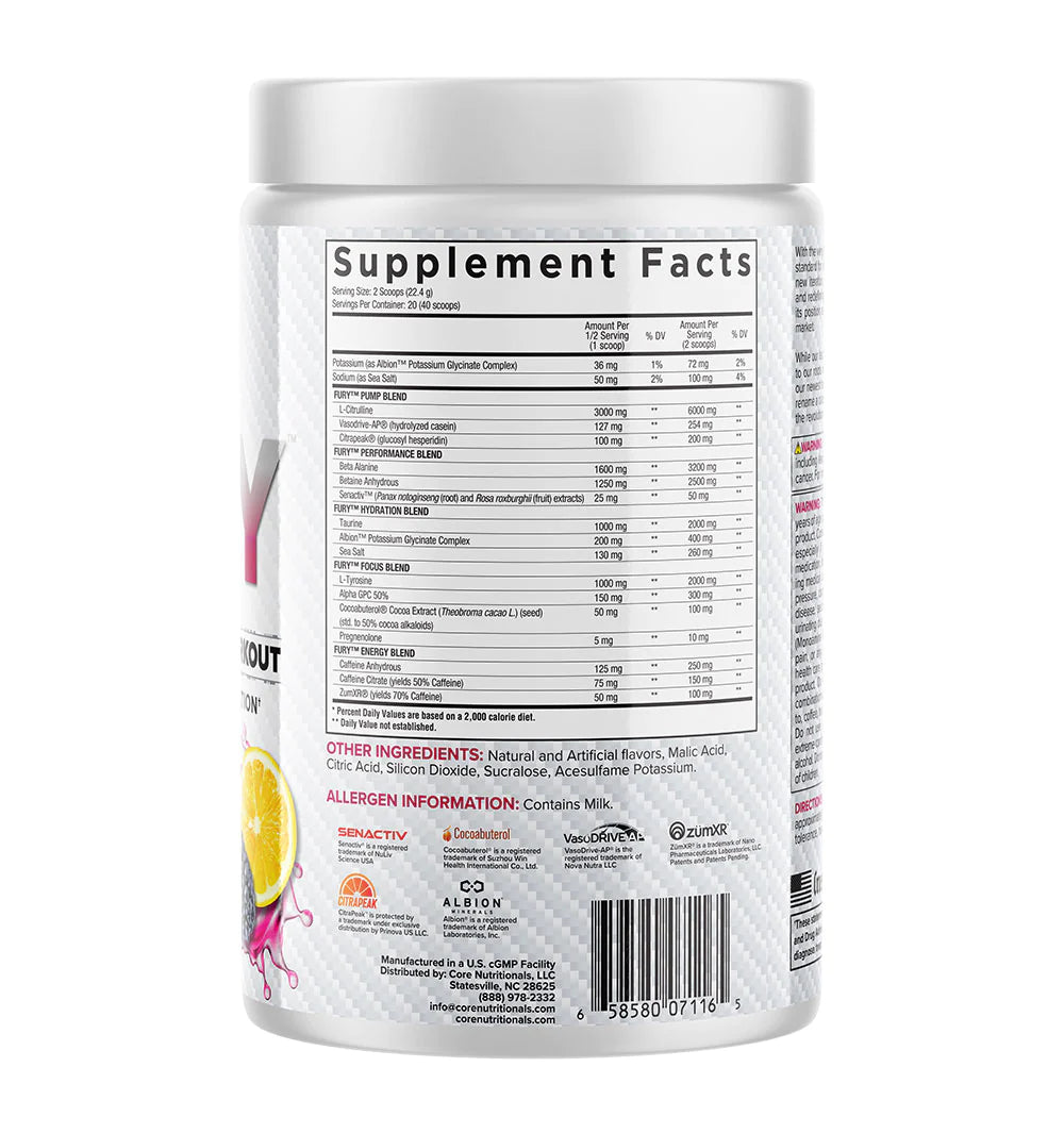 Core Nutritionals FURY V2-Cherry Berry