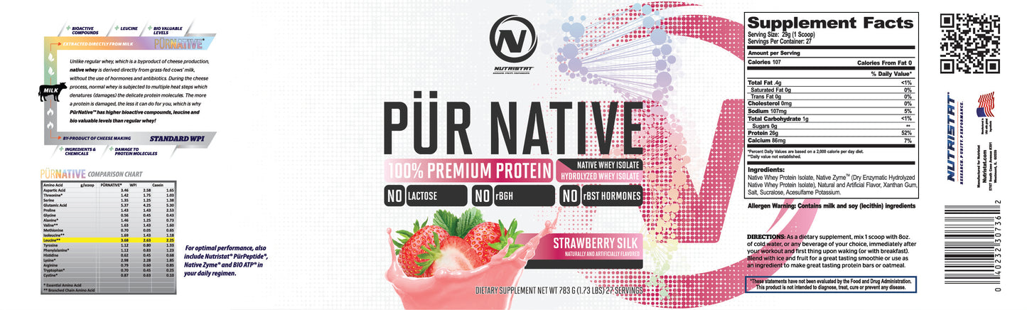 NUTRISTAT PUR NATIVE-Strawberry Silk 2lb