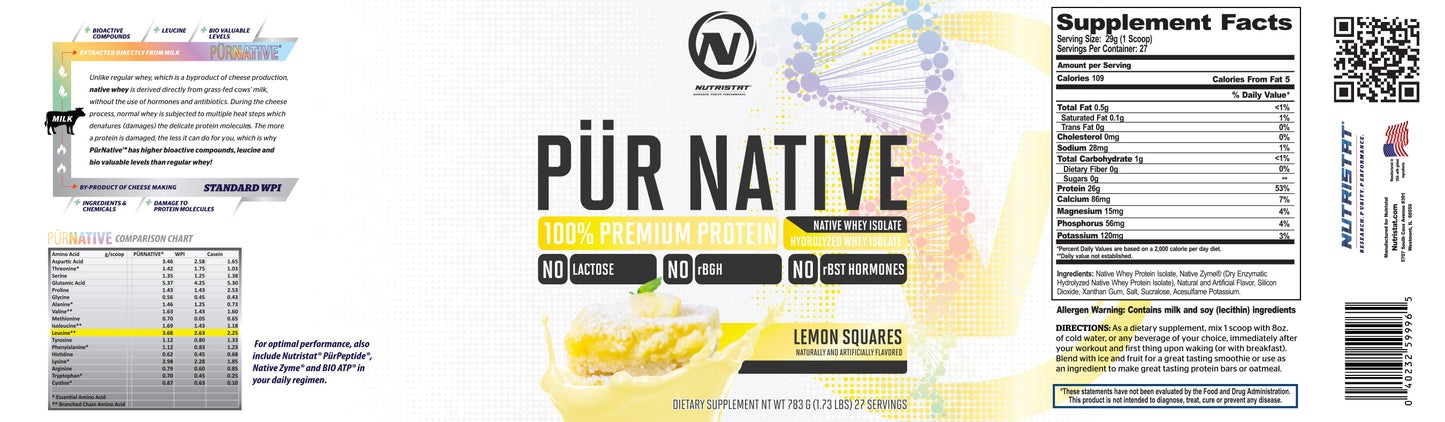 NUTRISTAT PUR NATIVE-Lemon Squares 2lb