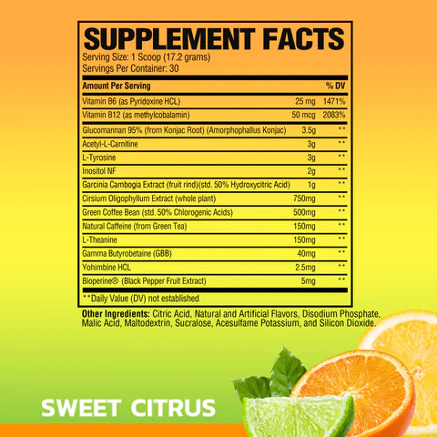Raw Nutrition Burn-Sweet Citrus