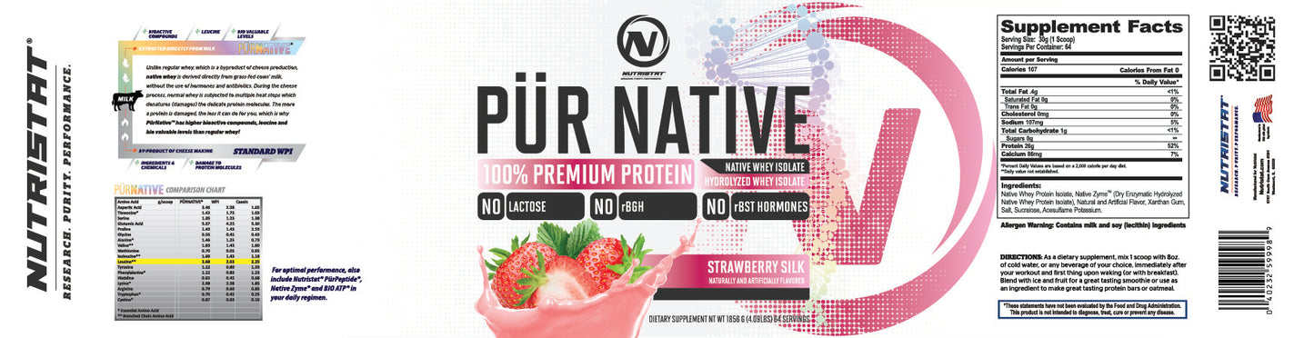 NUTRISTAT PUR NATIVE-Strawberry Silk 5lb